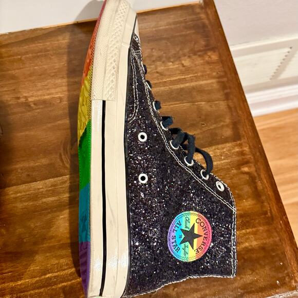 Chuck Taylor Converse HTC Limited Edition Glittery Rainbow Mens Size 10 Hi Tops main image 6